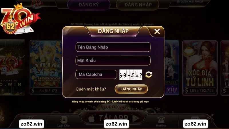 đăng nhập zowin