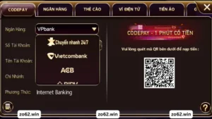 Hướng dẫn nạp tiền Zowin