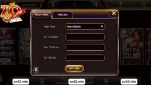 Rút tiền zo win về ngân hàng